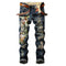 Newest Embroidery Tiger Slim Men's Ripped Jeans Straight Pants